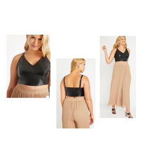 Faux Leather Cropped Tank